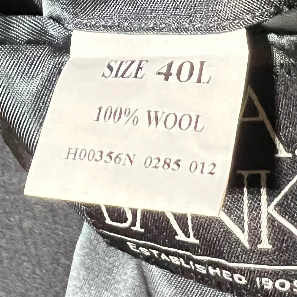Jos A Bank Mens Charcoal Gray 100% Wool 2 Piece Suit 40L Jacket 34R Pants